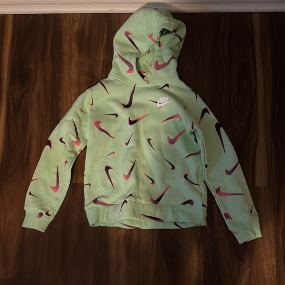 Nike Other - Nike Green Hooded Jacket with Playful Pattern